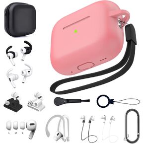 Airpods Pro 2nd Generation Case,16 in 1 Airpod pro 2nd Accessories Set Kit, Anti-Lost Straps/Watch Band Holder/Ear Hooks/Storage Box/Ear Tips/Wrist Lanyard/Keychain for Airpods Pro 2nd Case