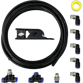 مجموعة أنابيب فراغ PU وتركيبات قفل الدفع 1/8 "NPT إلى 1/4" أنابيب لبوابة نفايات المركبات ذات الشحن التوربيني، الملف اللولبي، BOV