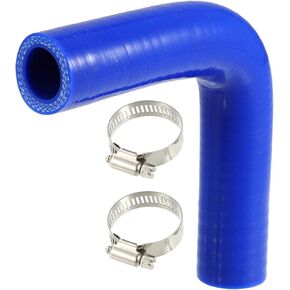 X AUTOHAUX 1 Set 38mm 1.5" ID 90 Degree Elbow Engine Silicone Hose Blue for Car Intercooler Intake Piping with 2 Pcs Clamps