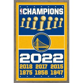 Trends International NBA Golden State Warriors - Champions 22 Wall Poster, 22.375" x 34", Barnwood Framed Version in Kuwait