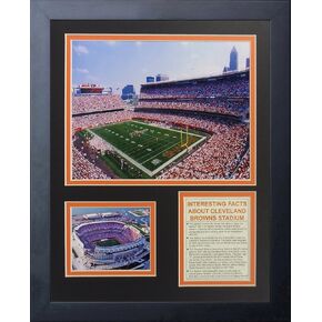 Legends Never Die Cleveland Browns Stadium- The Dawg Pound Collectible | Framed Photo Collage Wall Art Decor - 12"x15" (11730U)