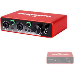 واجهة صوت USB مع مضخم صوت للميكروفون XLR / واجهة صوت جاك 1/4 بوصة + طاقة فانتوم 48 فولت 24 بت/192 كيلو هرتز للهواتف الذكية والكمبيوتر اللوحي وموسيقى تسجيل الميكروفون الديناميكي وبث البث in Kuwait