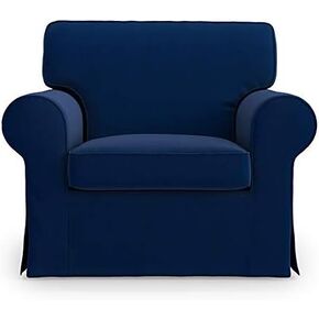 TLYESD Ektorp Chair Cover Replacement for IKEA Ektorp Armchair Cover,Ektorp Chair Slipcover,Ektorp Couch Cover Only! Doesn't Fit Uppland (Blue)