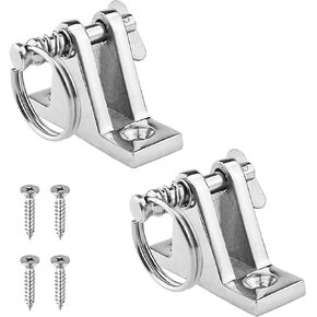 2 Pack Bimini Top 90°Deck Hinge with Removable Pin, 316 Stainless Steel Marine Boat Hinge Mount Bimini Top Fitting Hardware