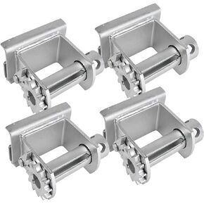 Mytee Products Zinc Utility Trailer Track Sliding Winch Flatbed Cargo - Heavy Duty Tie Down Winch for Semi Truck Trailer (4 Pack)
