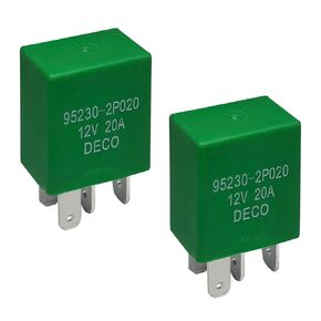 Relay 95230-2P020 (Set of 2), 4 Pins Multi-Purpose Power Relay 12V 20A, Compatible for Select Hyundai, Kia Vehicles