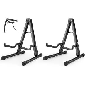 حوامل عرض الجيتار، 2 حامل جيتار قابل للطي على الأرض مع كابو جيتار، 2 حامل جيتار للجيتار الصوتي in Kuwait