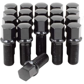 Wheel Accessories Parts Set of 20 Black M15x1.25 Lug Bolts Ball Seat with 17mm Hex, 33mm Thread Length Wheel Lug Bolt for Aftermarket Wheels- Fits 2019-2021 Mercedes GLE350, GLE450, GLE580