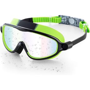 Portzon Wide View Swim Goggles, Unisex-Child Anti Fog Clear No Leaking Swimming Goggles