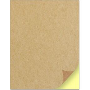 150 Sheets, 2" x 2" Square Kraft Labels Stickers with Print Template - Letter Size (8.5 x 11)