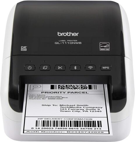 Brother QL-1110NWB طابعة ملصقات حرارية احترافية للتنسيقات العريضة والشحن والبريد والباركود مع اتصال لاسلكي (تجديد RQL1110NWB) in Saudi Arabia