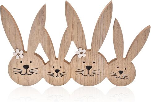 لافتات خشبية لطاولة أرنب عيد الفصح، مكعبات تمثال أرنب لديكور عيد الفصح، ديكورات سطح الطاولة الريفية لمزرعة عيد الفصح لطاولة المطبخ المركزية (الخشب) in Kuwait