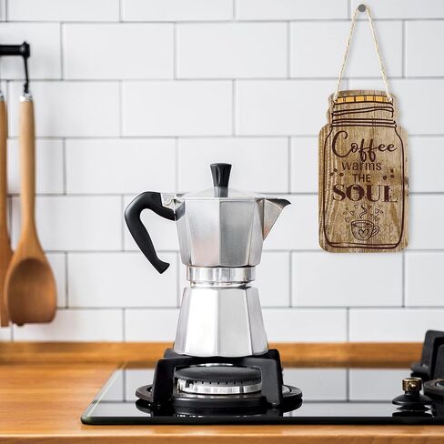 Jetec 3 Pcs Coffee Bar Decor Sign Mason Jar Wall Hanging Plaque Farmhouse Kitchen Decor Wooden Coffee Decor Sign for Kitchen Home Living Room Wall Decorations in Saudi Arabia
