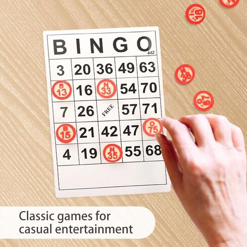 لعبة بينجو اللوحية، بطاقات بينجو كلاسيكية، لعبة بينجو خشبية عتيقة لألعاب مجموعات الحفلات، مع 40 بطاقة أرقام بينجو و75 شطرنج in Kuwait