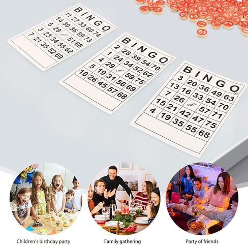 لعبة بينجو اللوحية، بطاقات بينجو كلاسيكية، لعبة بينجو خشبية عتيقة لألعاب مجموعات الحفلات، مع 40 بطاقة أرقام بينجو و75 شطرنج in Kuwait