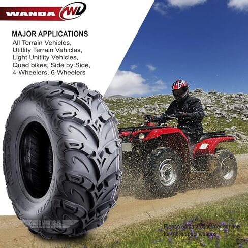 WANDA Premium 8 Ply ATV Tires 22x7-11 22x10-9 Mud Sling Compatible for Honda Recon 250 Suzuki Ozark 250 in Kuwait
