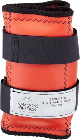 Sammons Preston Cuff Weight, 15 lb, Gold, 2 Velcro Strap & D-Ring Closure, Grommet for Easy Hanging, Lead Free Steel Ankle & Wrist Weights, For Strength Building & Injury Rehab, Sold Individually in Kuwait