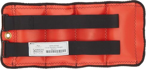 Sammons Preston Cuff Weight, 15 lb, Gold, 2 Velcro Strap & D-Ring Closure, Grommet for Easy Hanging, Lead Free Steel Ankle & Wrist Weights, For Strength Building & Injury Rehab, Sold Individually in Kuwait