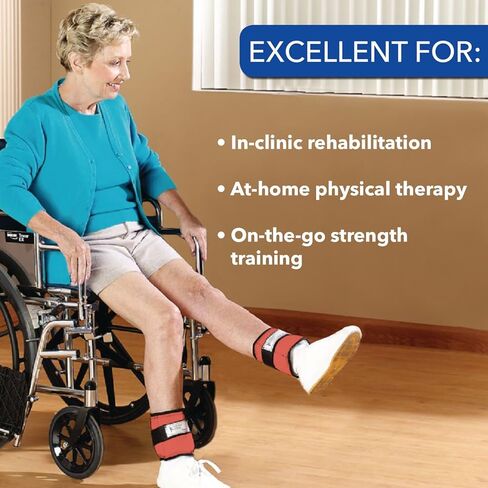 Sammons Preston Cuff Weight, 15 lb, Gold, 2 Velcro Strap & D-Ring Closure, Grommet for Easy Hanging, Lead Free Steel Ankle & Wrist Weights, For Strength Building & Injury Rehab, Sold Individually in Kuwait