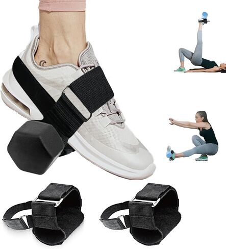 2Pcs Ankle Straps for Dumbbells Weights, Adjustable Weights, Foot Dumbbell Attachment, Tibialis Trainer, Leg Extensions Home Gym Equipment for Women and Men (Upgraded) in Kuwait