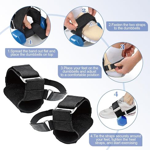 2Pcs Ankle Straps for Dumbbells Weights, Adjustable Weights, Foot Dumbbell Attachment, Tibialis Trainer, Leg Extensions Home Gym Equipment for Women and Men (Upgraded) in Kuwait