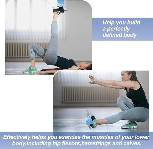 2Pcs Ankle Straps for Dumbbells Weights, Adjustable Weights, Foot Dumbbell Attachment, Tibialis Trainer, Leg Extensions Home Gym Equipment for Women and Men (Upgraded) in Kuwait