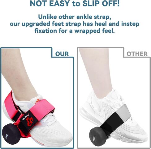 Fragraim 2 Pack Dumbbell Foot Attachment, Tibialis Trainer, Dumbbell Ankle Strap, Adjustable Ankle Leg Extension Strap for Strengthening HIPS, Legs, Knees and Calf, Easy to Disassemble (Rose) in Saudi Arabia