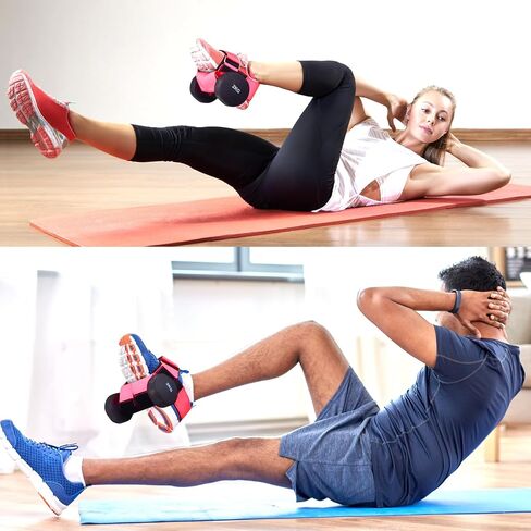 Fragraim 2 Pack Dumbbell Foot Attachment, Tibialis Trainer, Dumbbell Ankle Strap, Adjustable Ankle Leg Extension Strap for Strengthening HIPS, Legs, Knees and Calf, Easy to Disassemble (Rose) in Saudi Arabia