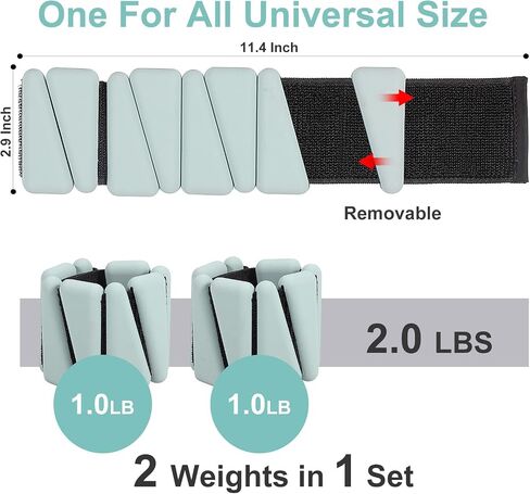 Wrist Ankle Weights for Women Men kid, Adjustable arm Weighted set for Yoga, Walking, Pilates, Exercise, Fitness, Aerobics, Gym, Set of 2 (1lb Each) in Saudi Arabia