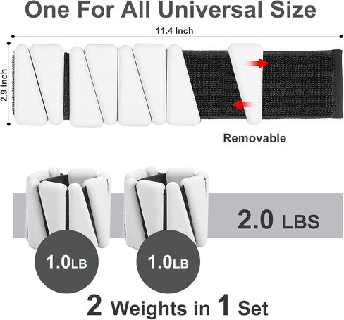 Wrist Ankle Weights for Women Men kid, Adjustable arm Weighted set for Yoga, Walking, Pilates, Exercise, Fitness, Aerobics, Gym, Set of 2 (1lb Each) in Saudi Arabia