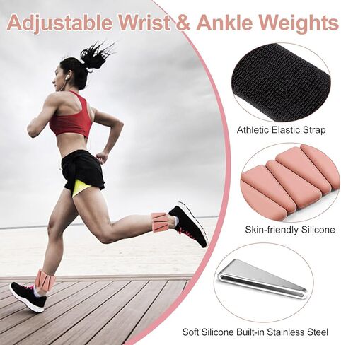Wrist Ankle Weights for Women Men kid, Adjustable arm Weighted set for Yoga, Walking, Pilates, Exercise, Fitness, Aerobics, Gym, Set of 2 (1lb Each) in Saudi Arabia