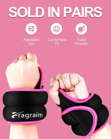 Fragraim Wrist Weights Sets for Women & Men with Thumb Loops Lock (Available in 0.5lb, 1lbs or 1.5lbs each), Great for Walking Running Weightlifting Training Gymnastic Aerobic Jogging Cardio Exercises in Kuwait