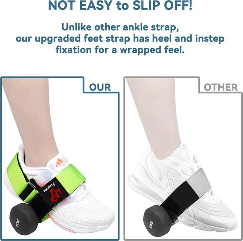Fragraim Dumbbell Foot Attachment, Tibialis Trainer, Dumbbell Ankle Strap, Adjustable Ankle Leg Extension Strap for Strengthening HIPS, Legs, Knees and Calf, Easy to Disassemble (Green) in Kuwait