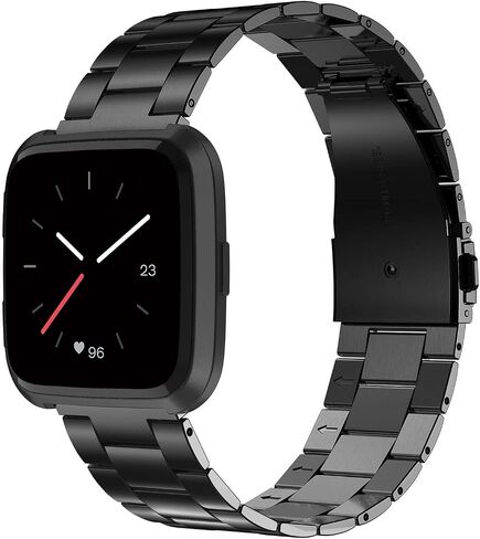 Wearlizer من الفولاذ المقاوم للصدأ متوافق مع Fitbit Versa/Versa 2 /Versa Lite/Versa SE Bands للنساء والرجال، بديل خفيف الوزن رفيع للغاية متوافق مع Fitbit Versa in Kuwait
