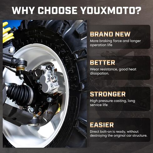 مجموعة فرجار الفرامل الأمامية اليسرى/اليمين من Youxmoto مع وسادات لـ Yamaha Rhino 700 2008 2009 2010 2011 2012 2013، استبدال 5B4-2580U-01-00، 5B4-2580T-01-00، 59300-05H00-999، قطعتان من فرجار الفرامل الأمامية in Saudi Arabia