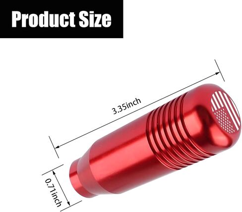 1 PC Comfort Grip Shift Knob, 3.34" x 1.18" American Flag Alloy Shifter, with 8mm/10mm/12mm Adapter, Fits Most Manual Cars, Trucks, SUV (Black) in Kuwait