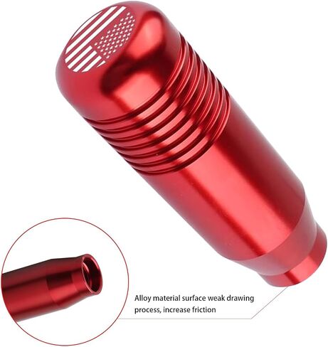 1 PC Comfort Grip Shift Knob, 3.34" x 1.18" American Flag Alloy Shifter, with 8mm/10mm/12mm Adapter, Fits Most Manual Cars, Trucks, SUV (Black) in Kuwait