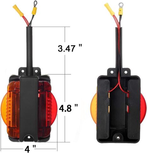 NEWSUN® 2 * 7 LED Fender Lights Kit، سلك مزدوج الجانب 4X5 "، LED عالي الطاقة، علامة إشارة الانعطاف، مصابيح علامة خلوص المقطورة، كهرماني وأحمر، RH&LH، لسيارة نقل مقطورة القوارب، مقاومة للماء in Kuwait