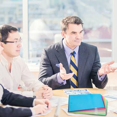 مجلد ملفات شفاف، FOME 16 قطعة من أكمام المشروع الملونة، مجلدات مشروع شفافة تناسب حجم الحروف وحجم A4، واقيات أوراق الورق من النوع L لمدرسة المكتب 12 بوصة × 8.6 بوصة in Kuwait