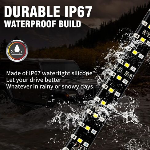 شريط ضوء الباب الخلفي 60 بوصة، صف ثلاثي 432 أضواء شريط LED للسيارات 5 وظائف تشغيل، فرامل، عكس، إشارة انعطاف كهرماني متتابعة، أضواء وامضة مزدوجة، بدون تثبيت مثقاب IP67 مقاوم للماء in Kuwait
