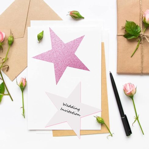 40 Pieces Glitter Star Cutouts Paper Star Confetti Cutouts for Bulletin Board Classroom Wall Party Decoration Supply, 6 Inches Length, 8 Colors in Saudi Arabia