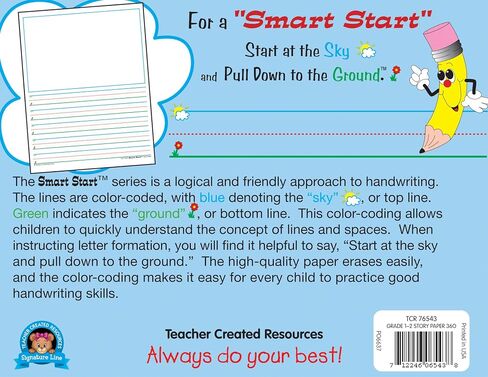 ورق كتابة من Teacher Created Resources Smart Start 1-2: 100 ورقة، TCR76531، أبيض in Saudi Arabia