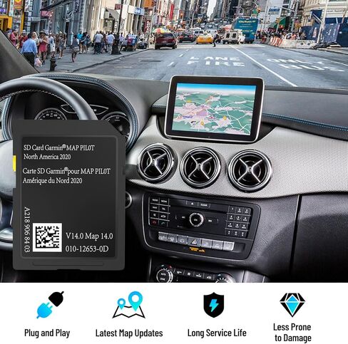 أحدث إصدار من بطاقة SD للملاحة، متوافقة مع Mercedes CLA/GLC/GLA/AMG/A/B/C/E-Class، الإصدار 14.0 (MAP 14.0) مناسب فقط للصوت 20 (الرمز 522) NTG، لـ Can/Mex/ خرائط الولايات المتحدة الأمريكية -(A2189068403) in Kuwait