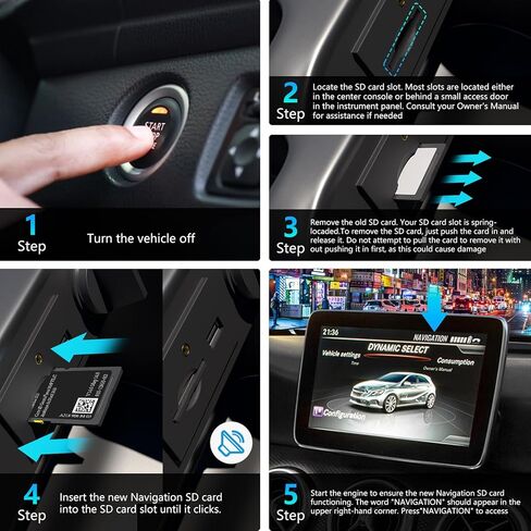 أحدث إصدار من بطاقة SD للملاحة، متوافقة مع Mercedes CLA/GLC/GLA/AMG/A/B/C/E-Class، الإصدار 14.0 (MAP 14.0) مناسب فقط للصوت 20 (الرمز 522) NTG، لـ Can/Mex/ خرائط الولايات المتحدة الأمريكية -(A2189068403) in Kuwait