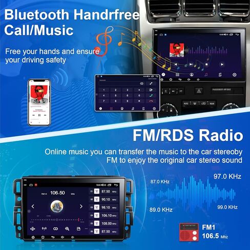 راديو ستيريو للسيارة 4+64 جيجا لسيارة شيفروليه جي إم سي بويك مع Carplay اللاسلكي Android Auto، شاشة لمس 8 بوصة تشيفي سيلفرادو وحدة رأس راديو مع كاميرا احتياطية AHD بلوتوث GPS/DSP/EQ/SWC in Kuwait