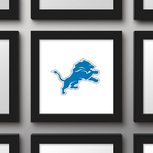 Trends International Gallery Pops NFL Detroit Lions - لوحة فنية جدارية للعلامة الأساسية، إصدار بإطار أسود، 12 بوصة × 12 بوصة in Kuwait