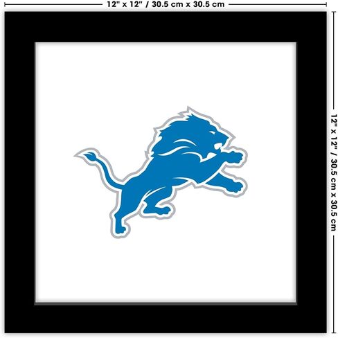 Trends International Gallery Pops NFL Detroit Lions - لوحة فنية جدارية للعلامة الأساسية، إصدار بإطار أسود، 12 بوصة × 12 بوصة in Kuwait