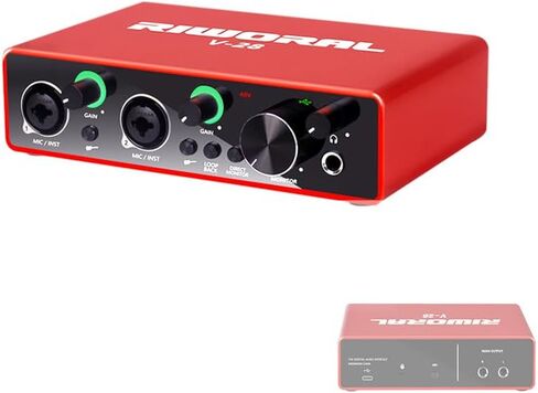واجهة صوت USB مع مضخم صوت للميكروفون XLR / واجهة صوت جاك 1/4 بوصة + طاقة فانتوم 48 فولت 24 بت/192 كيلو هرتز للهواتف الذكية والكمبيوتر اللوحي وموسيقى تسجيل الميكروفون الديناميكي وبث البث in Kuwait