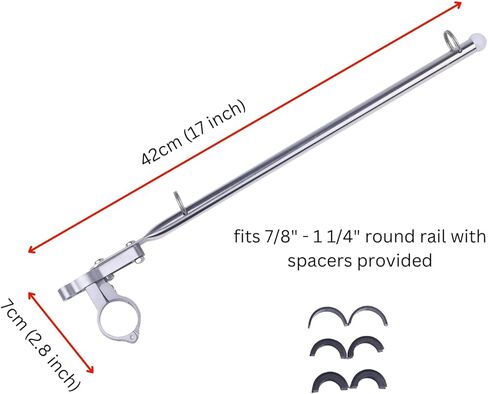 Boat Flag Pole Rod Holder, Boats Flags Hardware Kit Accessories, Pulpit Staff for Yacht Marine, Rail Mount, Stainless Steel, Fit 7/8" - 1 1/4" Round Rail in Kuwait