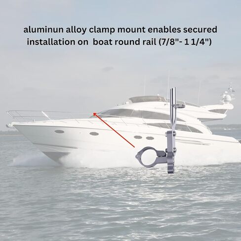 Boat Flag Pole Rod Holder, Boats Flags Hardware Kit Accessories, Pulpit Staff for Yacht Marine, Rail Mount, Stainless Steel, Fit 7/8" - 1 1/4" Round Rail in Kuwait